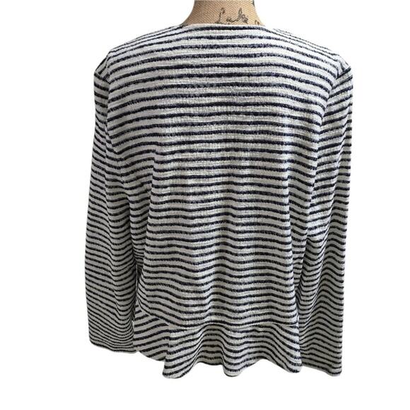 LOFT Striped Peplum Cotton Blend Blazer Women's Size XL - Picture 3 of 9